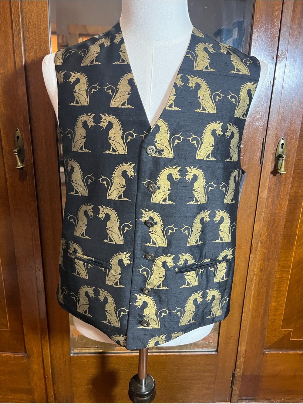 BURTONS Gothic steampunk dragon vest waistcoat Small to Medium 3328